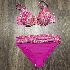 Rod Beattie two piece swim suit pink bikini